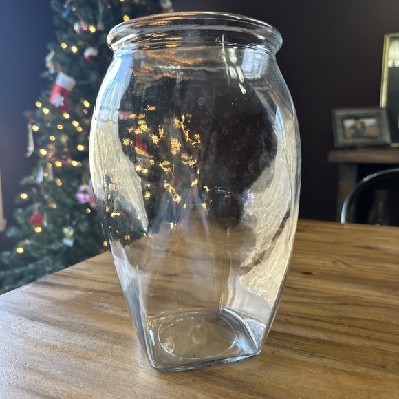 Large Twisted Glass Vase Clear Glass - Picture 2 of 5